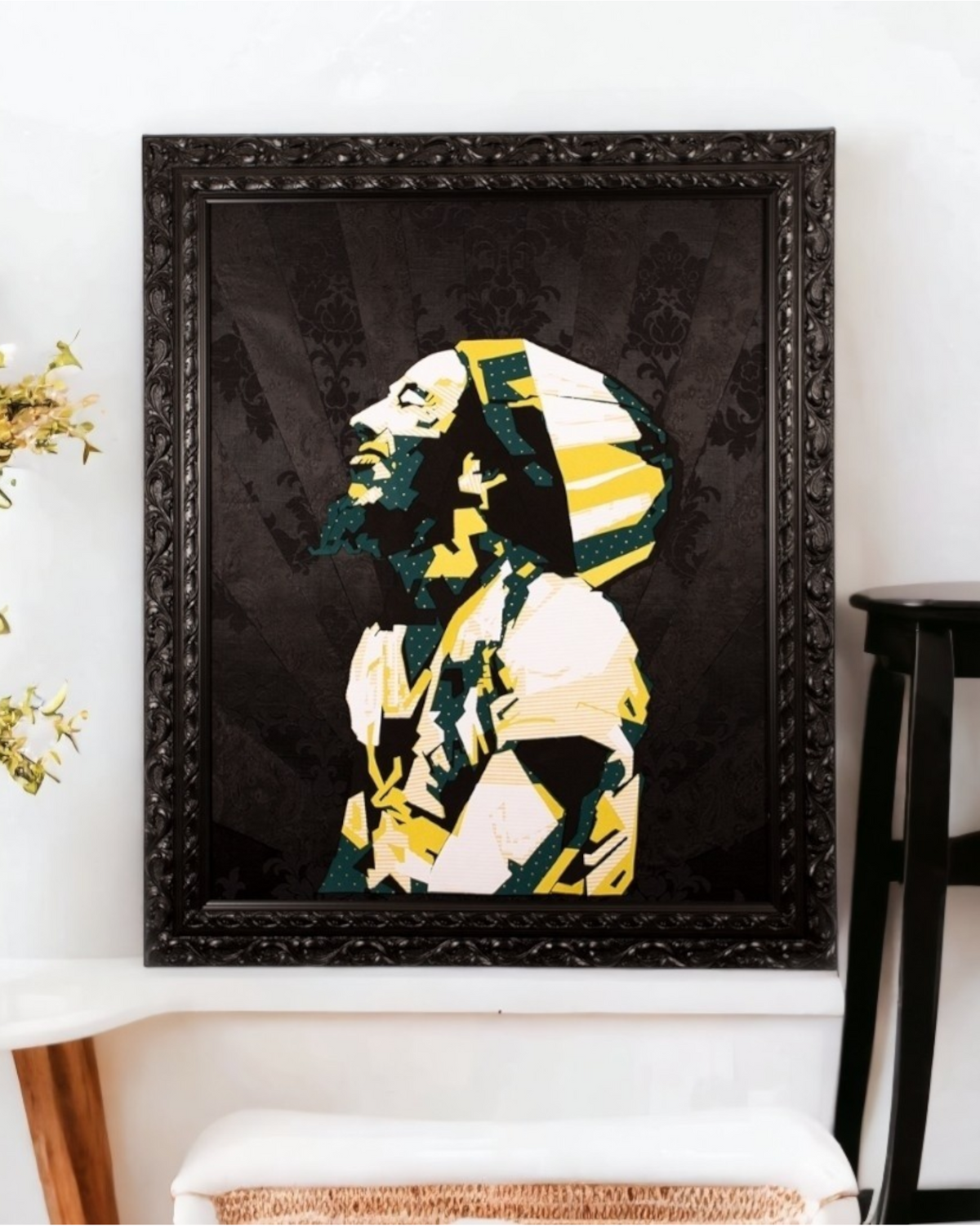 Bob Marley Art One Love Wall Art Bob Fan Art Jamaican Reggae Artwork Handmade Tapestry Poster Textile Fabric Collage Art For Livingroom