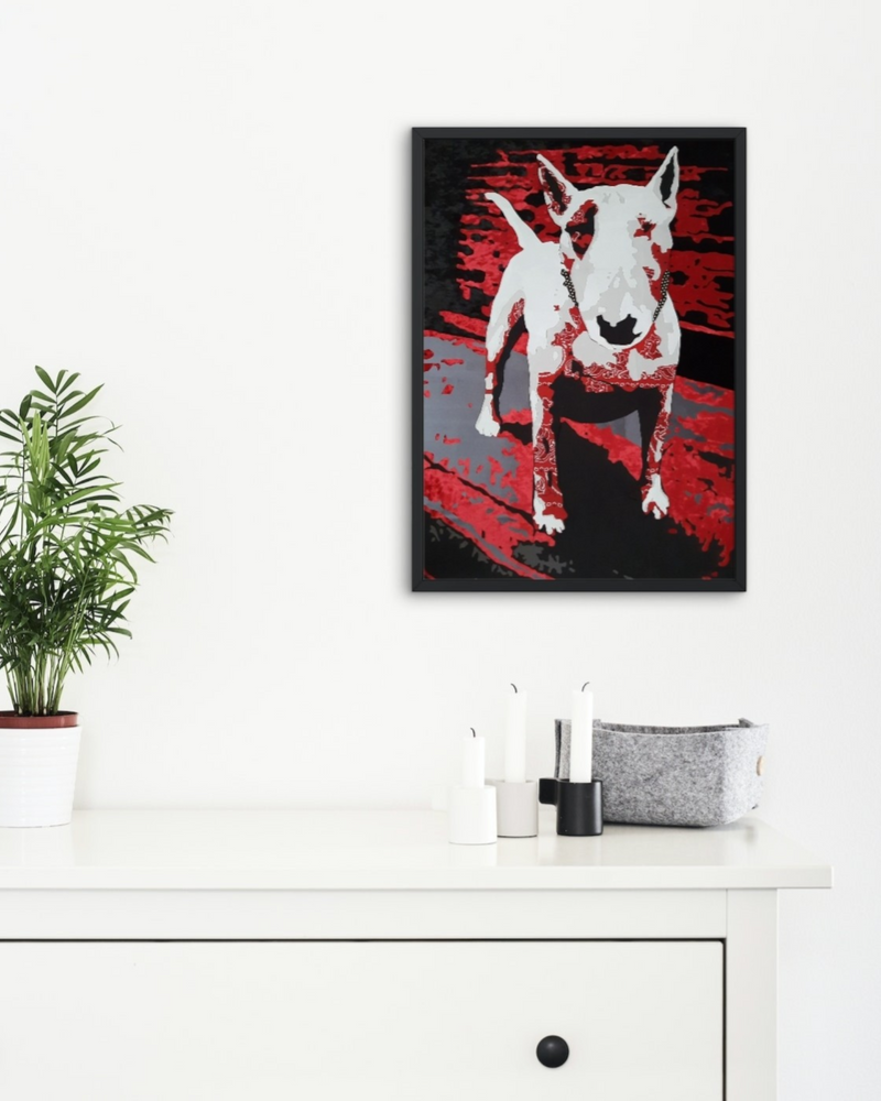 British Bull Terrier (Print) Giclee print on premium platinum etching paper brings the original painting to life.