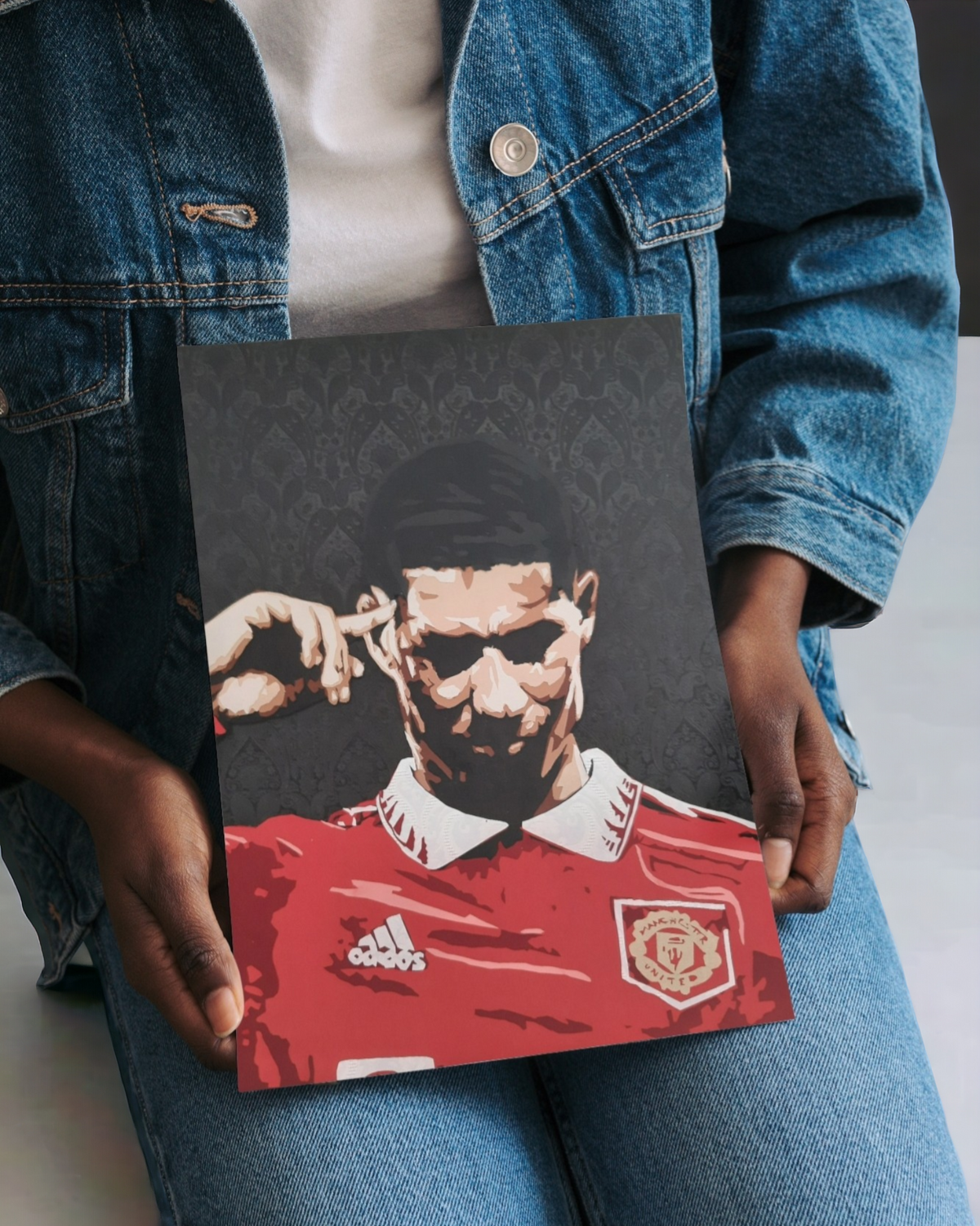 Marcus Rashford (Print). Stunning giclee art print on luxurious platinum etching paper. Museum-quality reproduction of the original painting.
