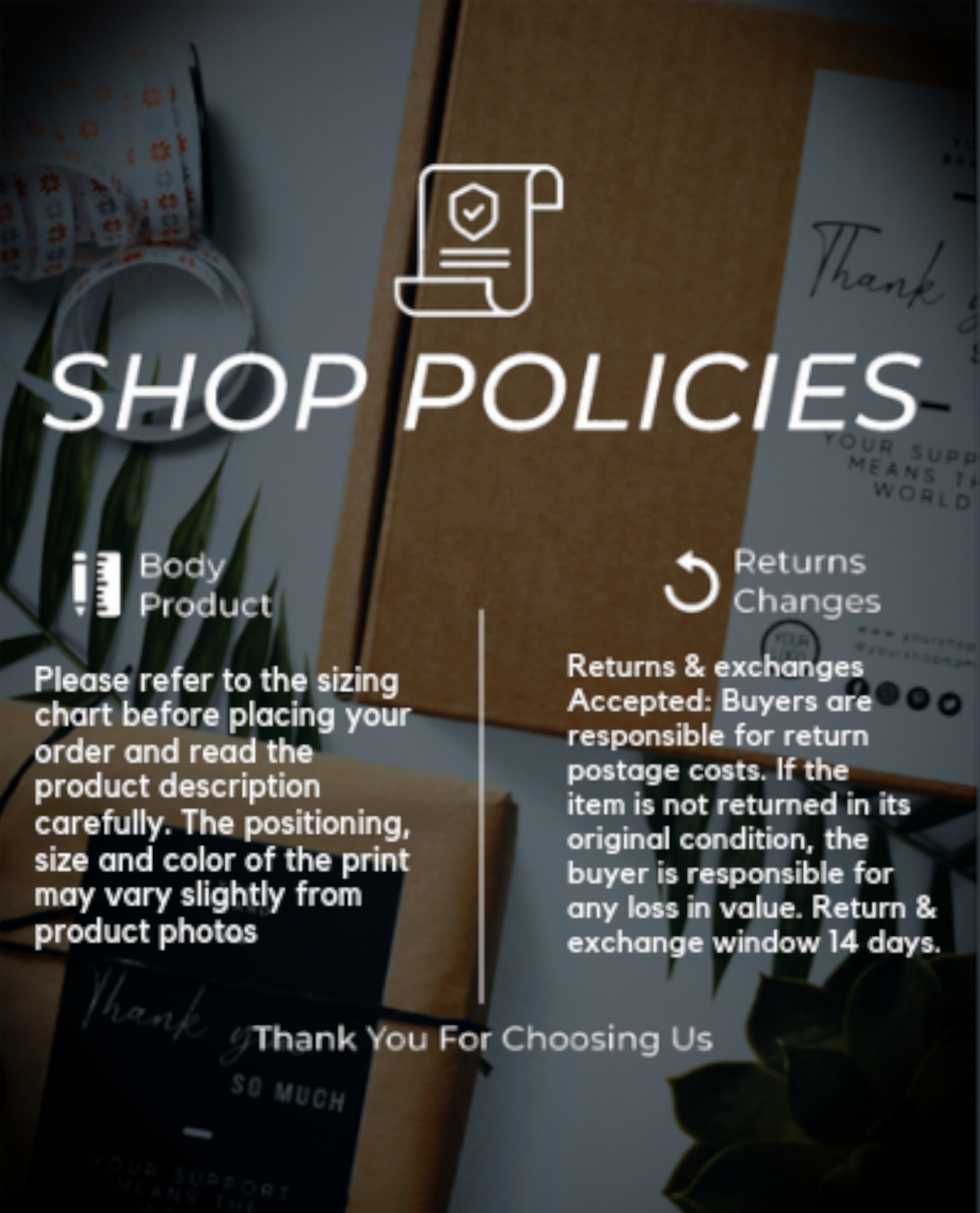 Made Shop Policies