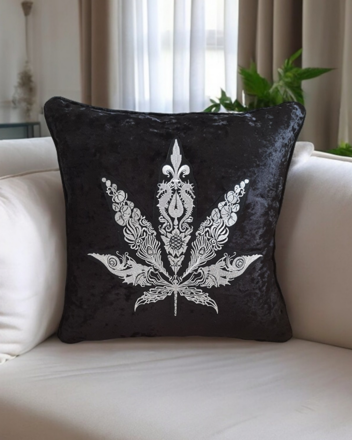 Weed Leaf Cushion Cover Cannabis Pillow Cover Weed Throw Pillowcase Marijuana Leaf 420 Cannabis Cushion Cover Home Decor MaryJane Pillowcase