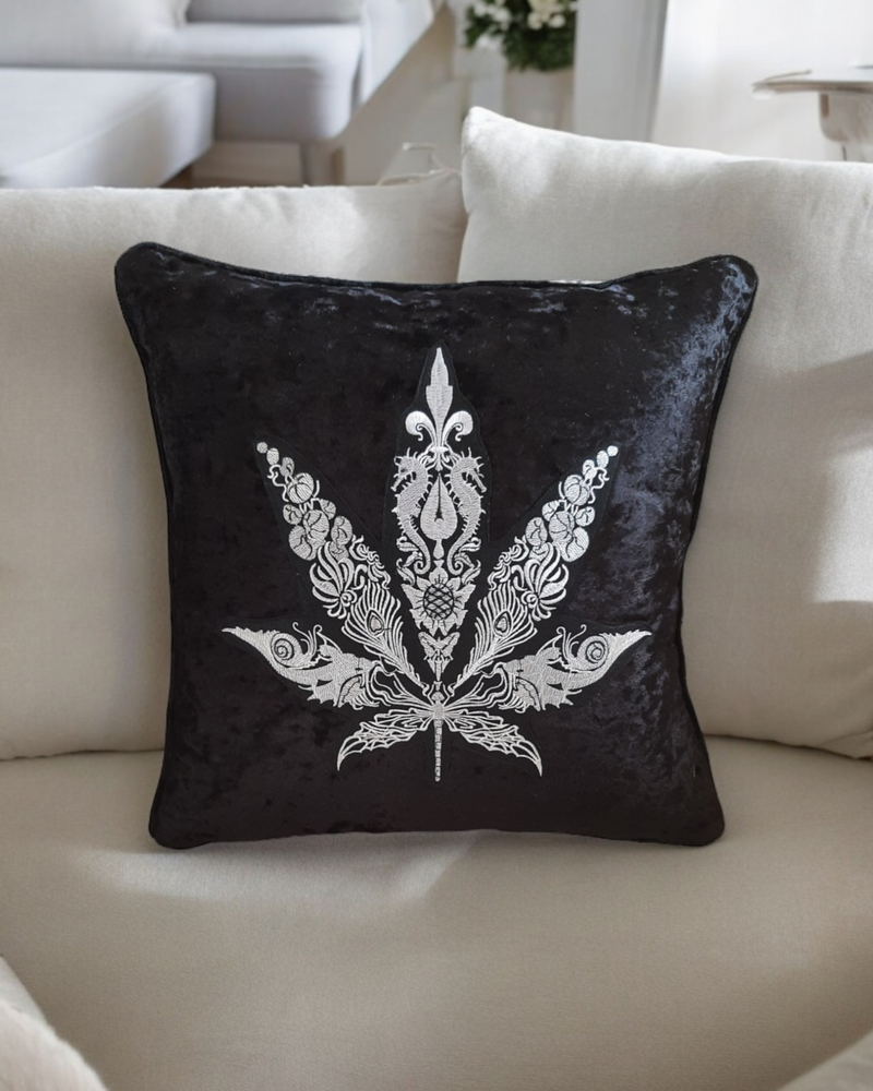 Weed Leaf Cushion Cover Cannabis Pillow Cover Weed Throw Pillowcase Marijuana Leaf 420 Cannabis Cushion Cover Home Decor MaryJane Pillowcase